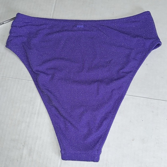 PINK Victoria’s Secret Glittery Purple Swim Bottom Size Large NWT Beach Vacation - Picture 4 of 9